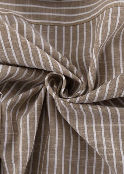 Brera - Striped Tie-waist Shirt Blouse