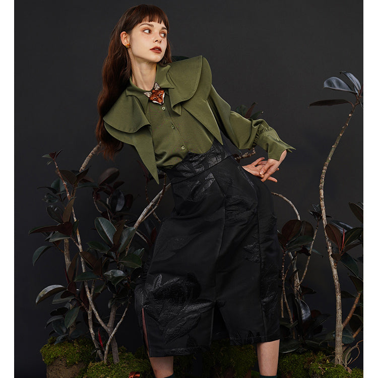 Fox Charm Ruffle Blouse