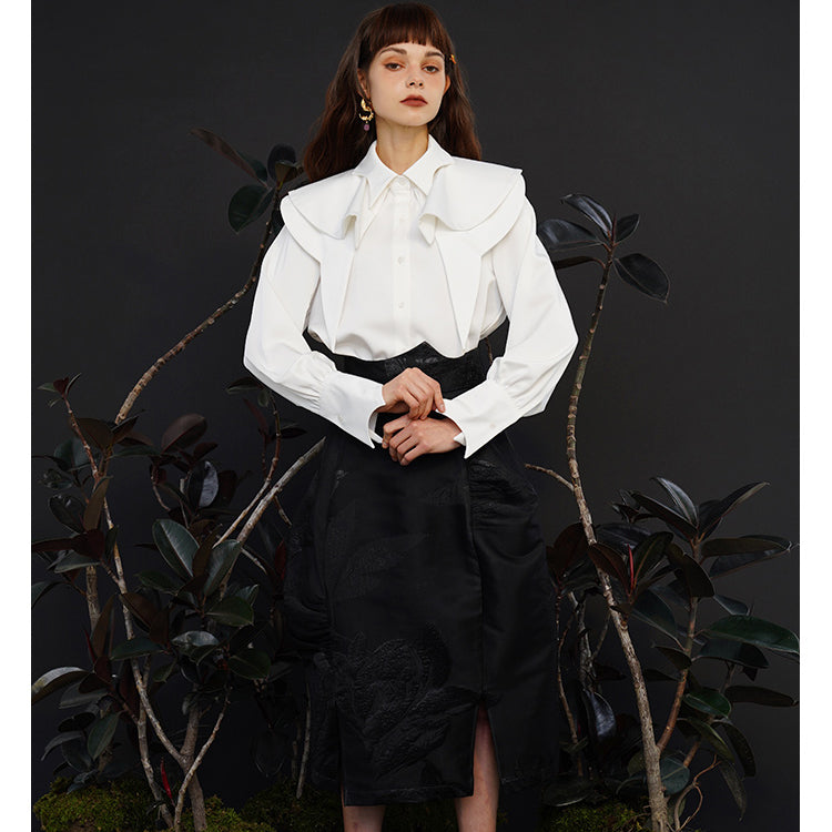Fox Charm Ruffle Blouse
