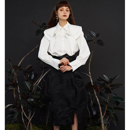 Fox Charm Ruffle Blouse
