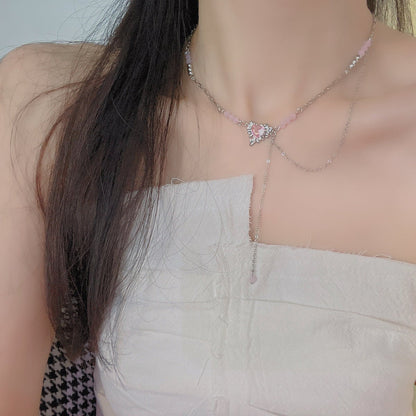 Athena Pink Heart Necklace