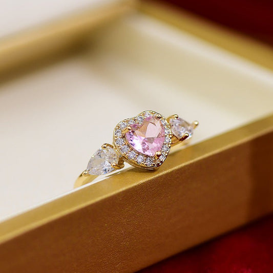 Lila Pink Heart Ring