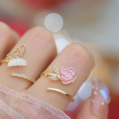Lora Pink Rose Ring