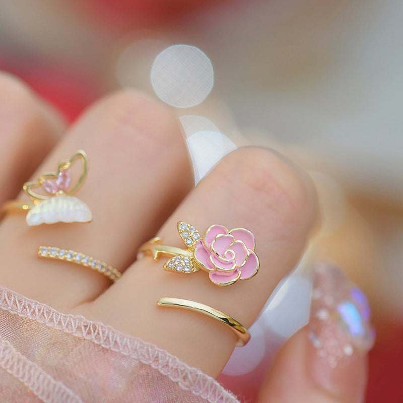 Lora Pink Rose Ring