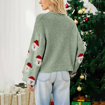 Pink Sequin Long Sleeve Blouse Ugly Santa Claus Hoodie Christmas Sweater
