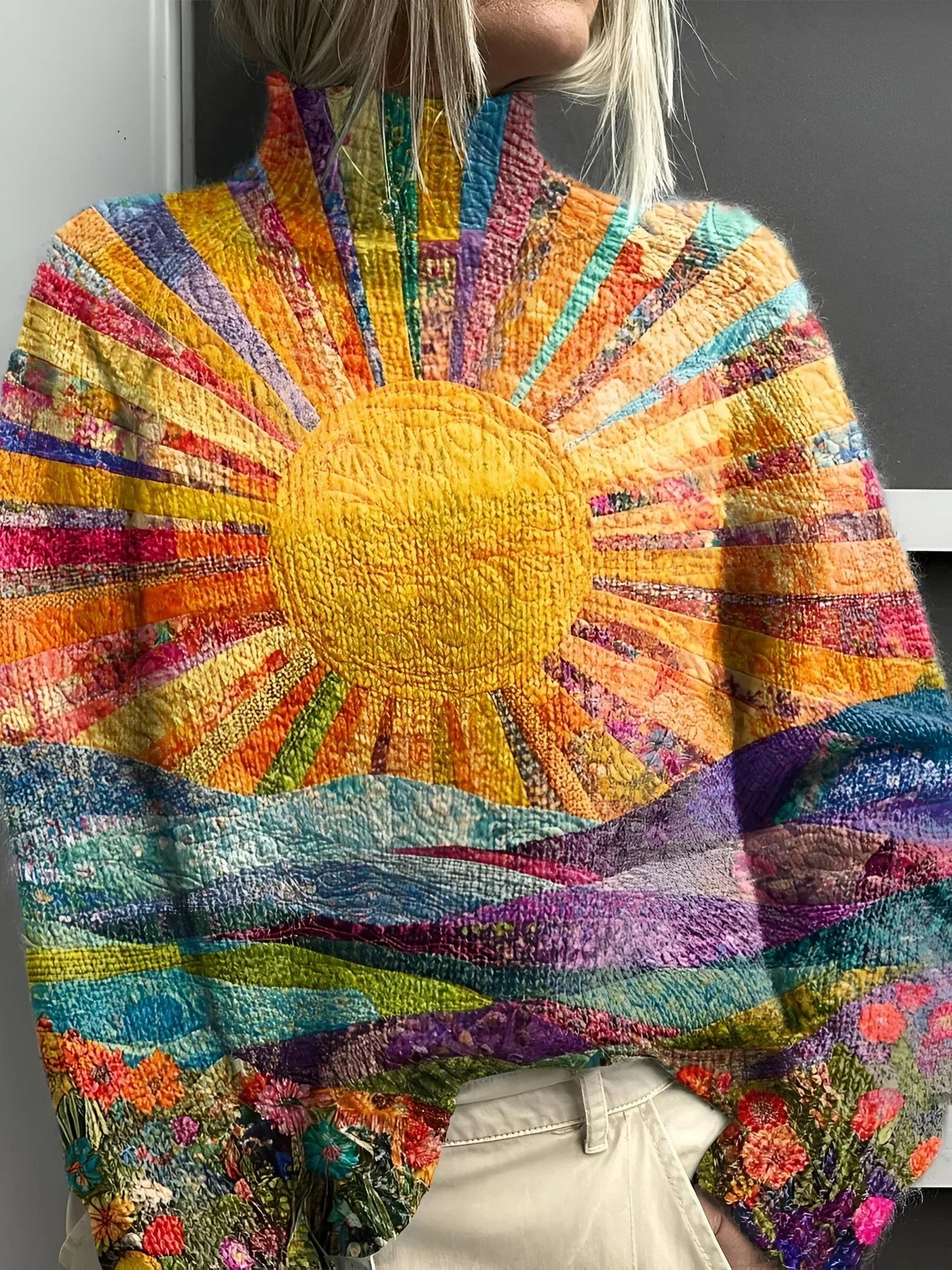 Simone - Cheerful Colorful Turtleneck Sweater