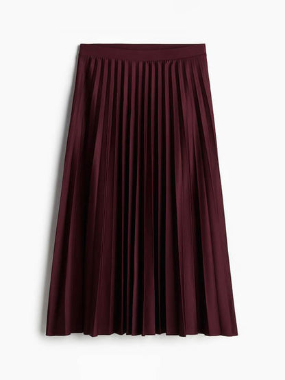 Knitted Vest and Pleated Skirt
