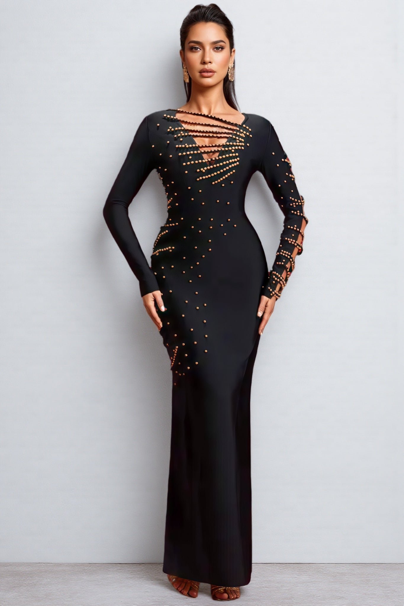 Astred Beadwork Bandage Maxi Dress