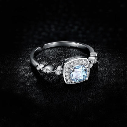 Majestic Blue Topaz Silver Ring