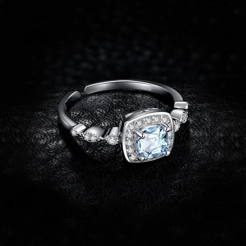 Majestic Blue Topaz Silver Ring