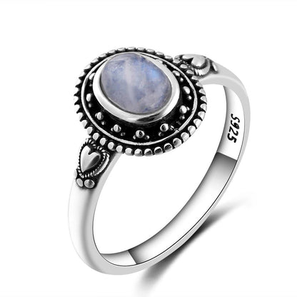 Moonstone Sweetheart Silver Ring