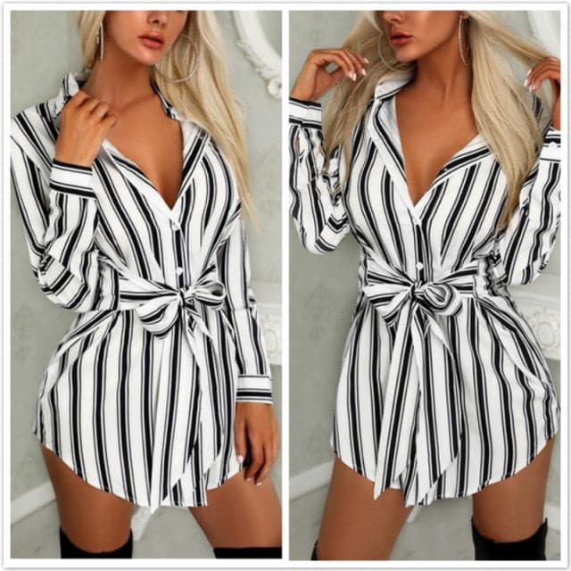 Long Sleeve Button Mini Dress