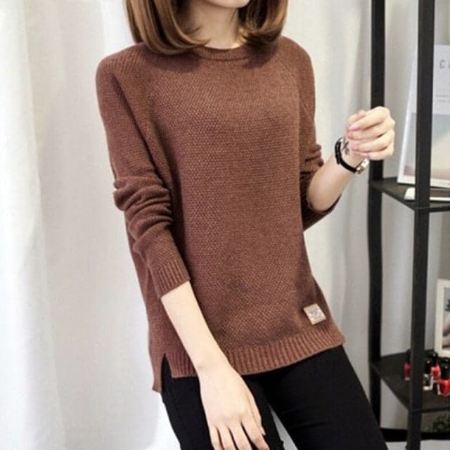 Dressbetty - Long Sleeve Top Knitted Shirt Blouse Sweatshirt Loose Jumper