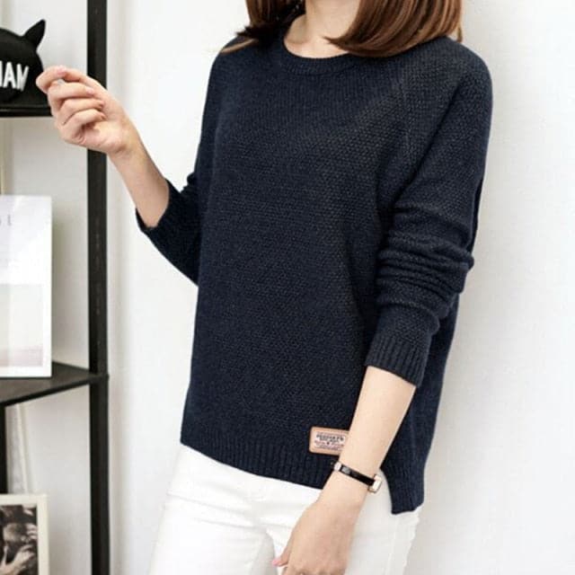 Dressbetty - Long Sleeve Top Knitted Shirt Blouse Sweatshirt Loose Jumper