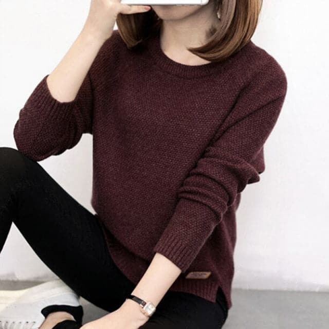 Dressbetty - Long Sleeve Top Knitted Shirt Blouse Sweatshirt Loose Jumper