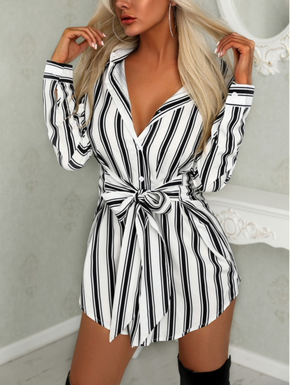 Long Sleeve Button Mini Dress
