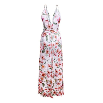 Sling Long Dresses Arrival Summer V-neck Sleeveless Party Beach Floarl Print Maxi Dress Sundress