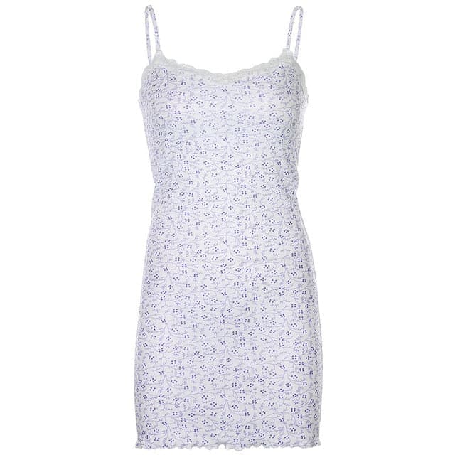 Dressbetty - Summer Print Flare Long Sleeve Mini Dress