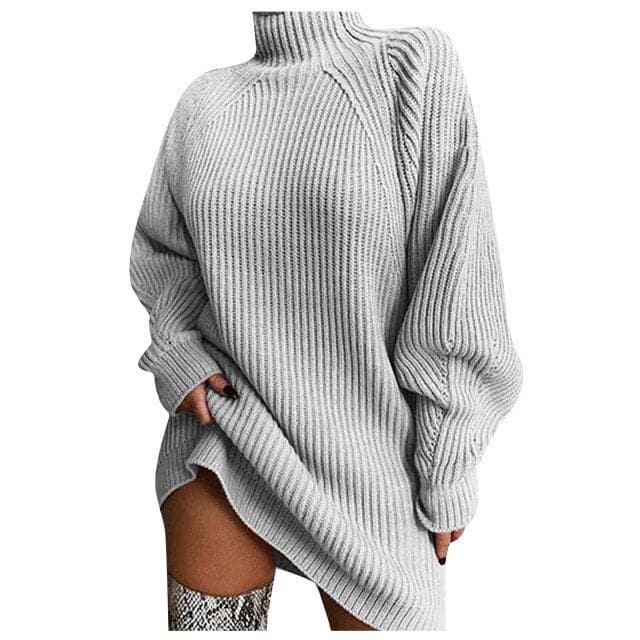 Dressbetty - Long Sleeve Knitted Mini Dresses