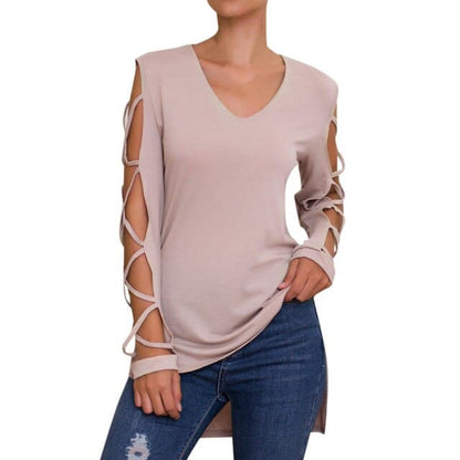 Long Sleeve Shirt Top V Neck Blouse Femme Blouses Tops and Blouses