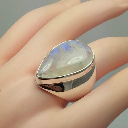 Water Drop Moonstone Ring