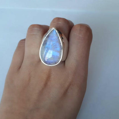 Water Drop Moonstone Ring