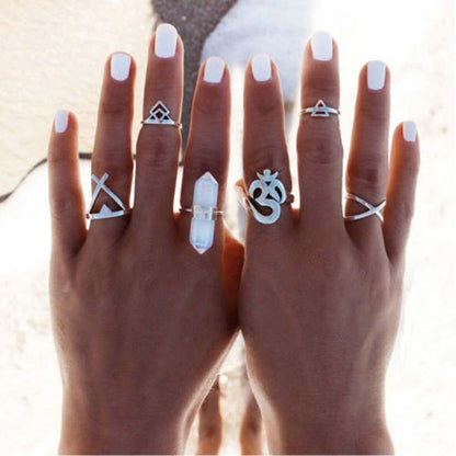 6 Pieces Crystal Ring Set