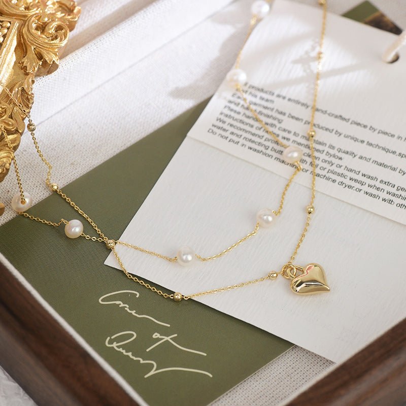Lizzy Puffy Heart Necklace Set