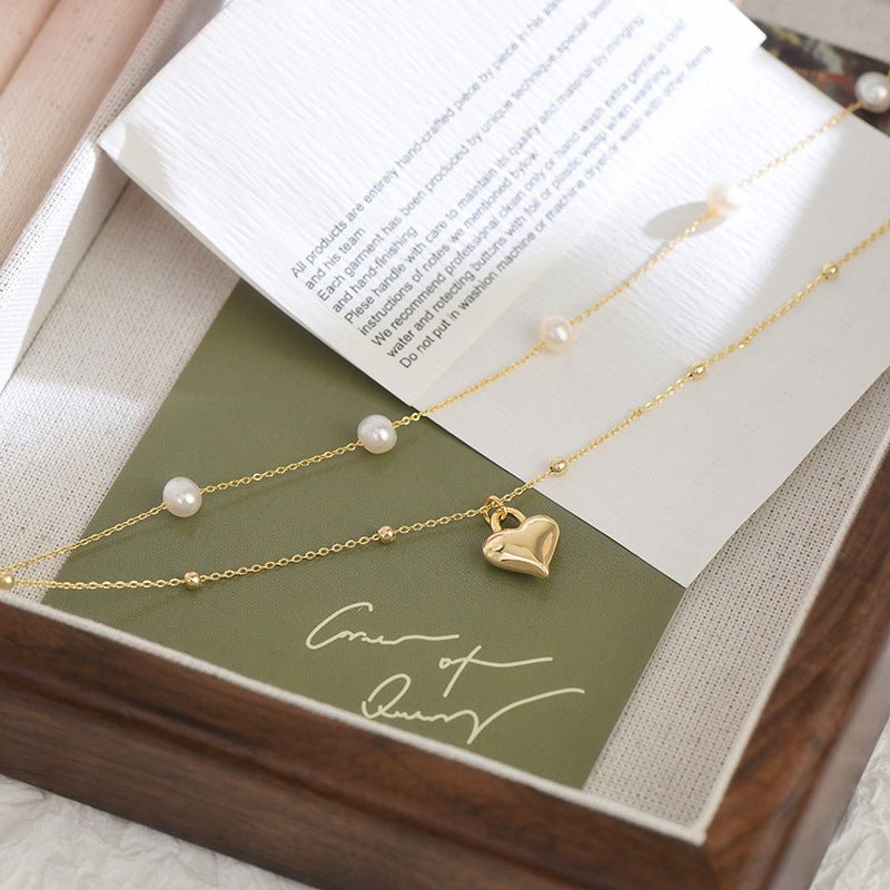Lizzy Puffy Heart Necklace Set