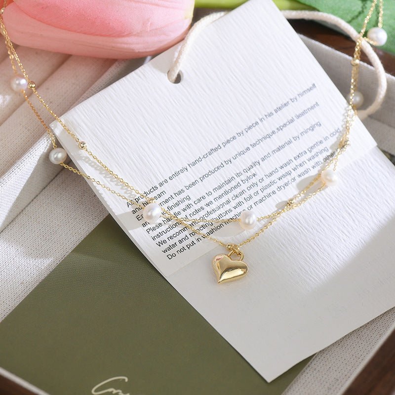 Lizzy Puffy Heart Necklace Set