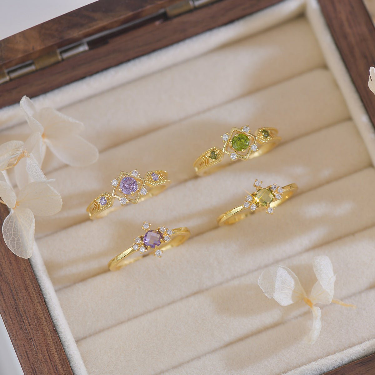 Amethyst Baroque Ring Set