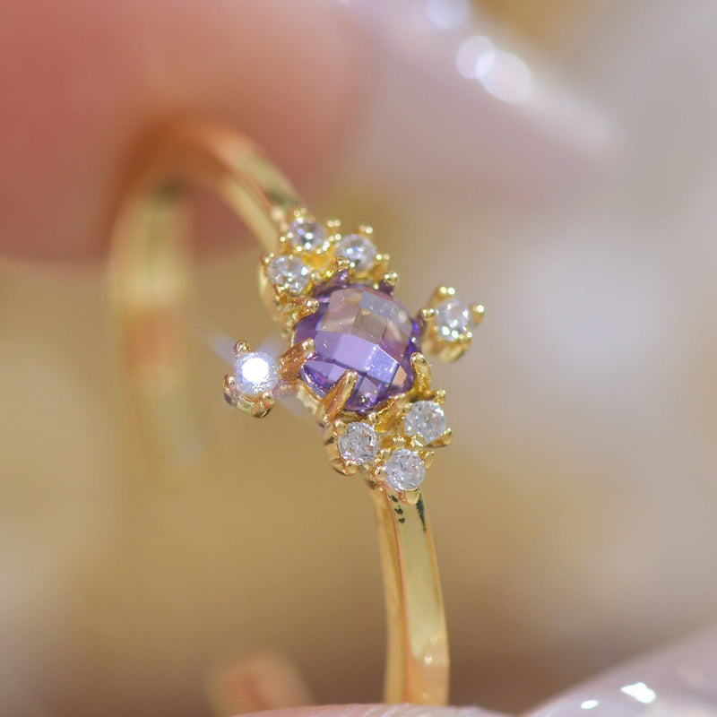 Amethyst Baroque Ring Set