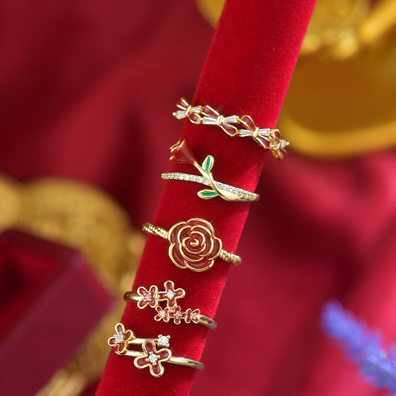 Red Starflower Ring