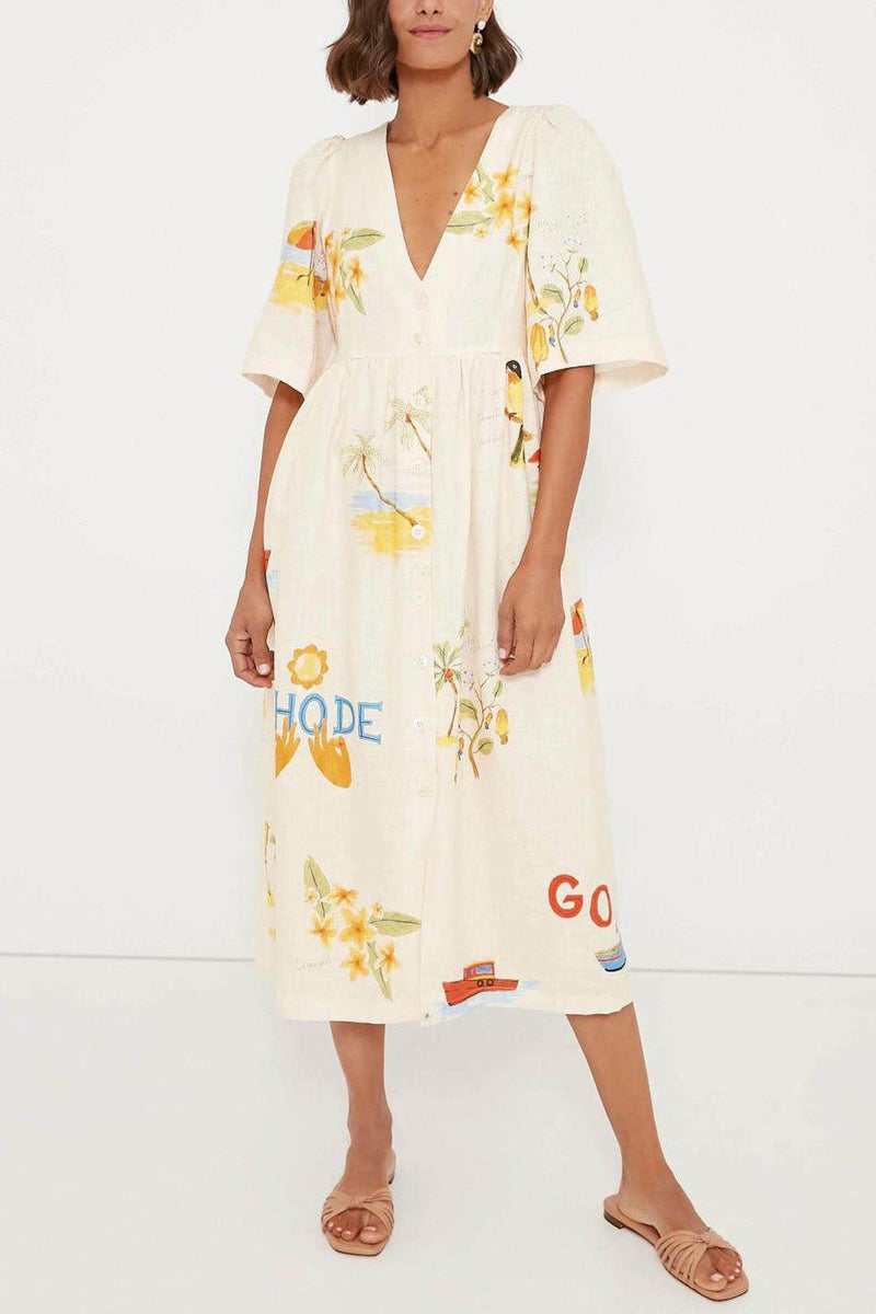 Printed Midi Dress