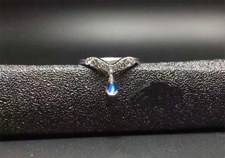 Blue Royalty Moonstone Ring Set