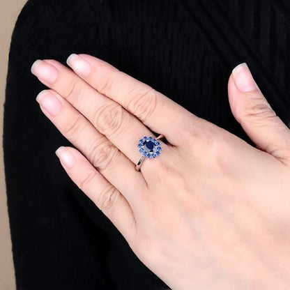 Blue Sapphire Silver Ring