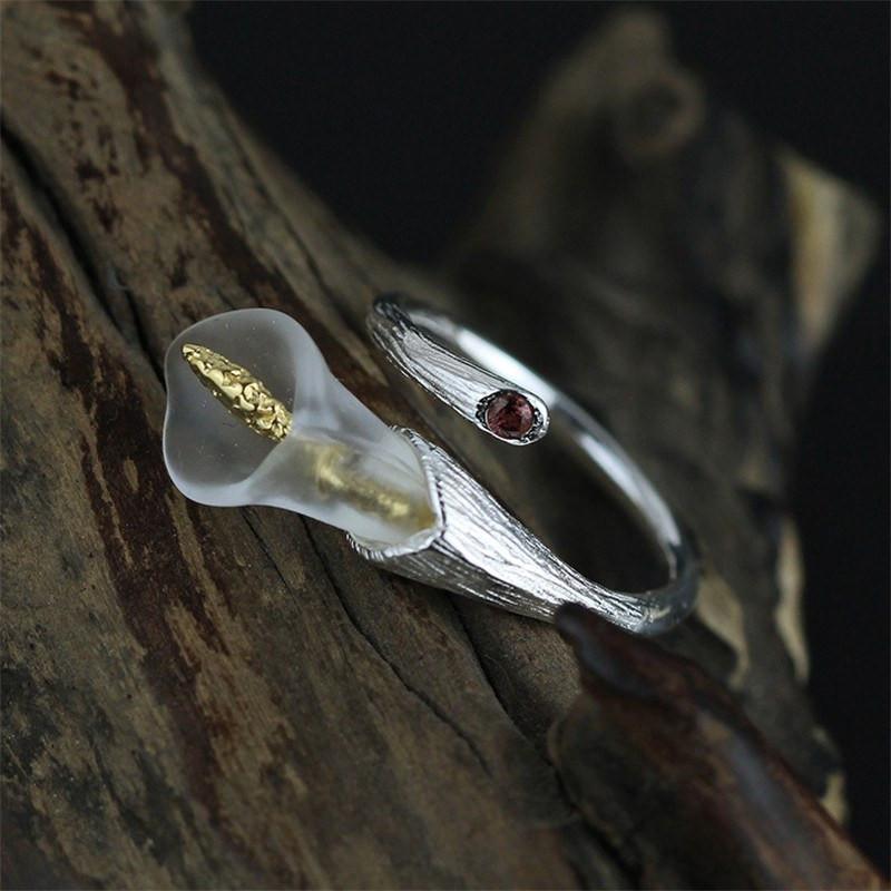 Calla Lily Sterling Silver Wrap Ring