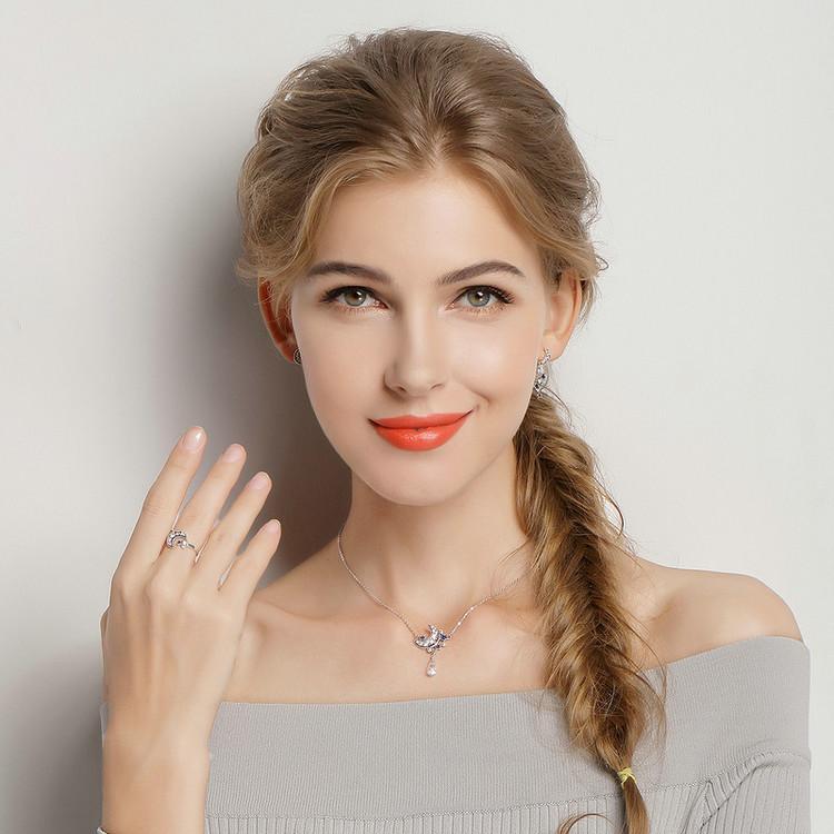 Celestial Moon & Stars Sterling Silver Ring