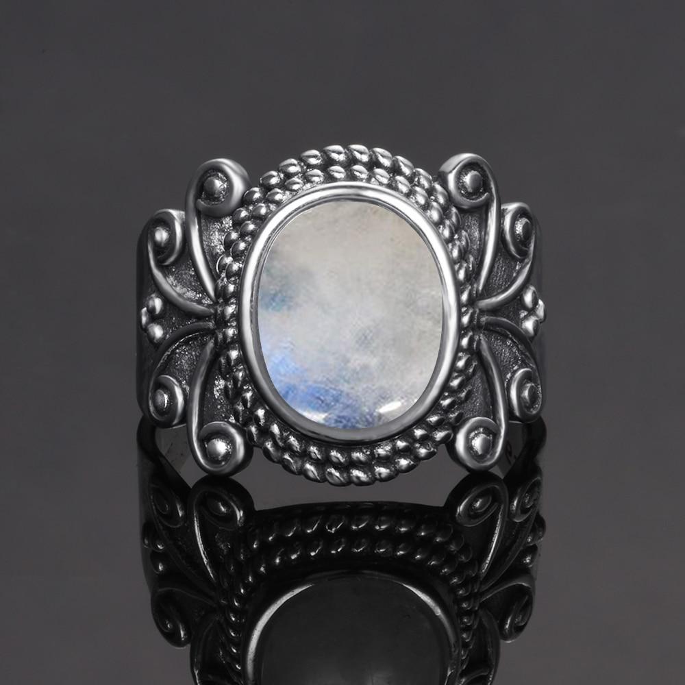 Classic Oval Moonstone Silver Ring