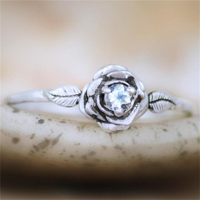Colourful Crystal Rose Ring
