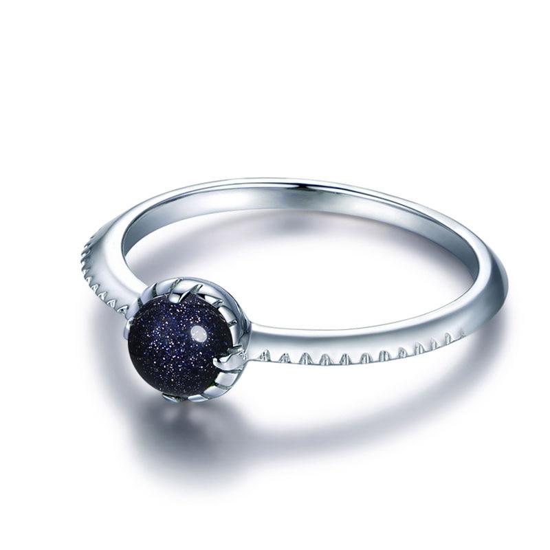 Cosmic Blue Sandstone Silver Ring