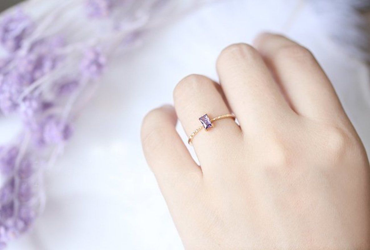 Dainty Amethyst Ring