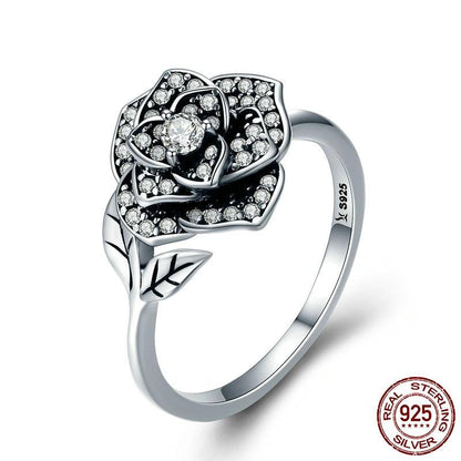 Dazzling Rose Sterling Silver Ring