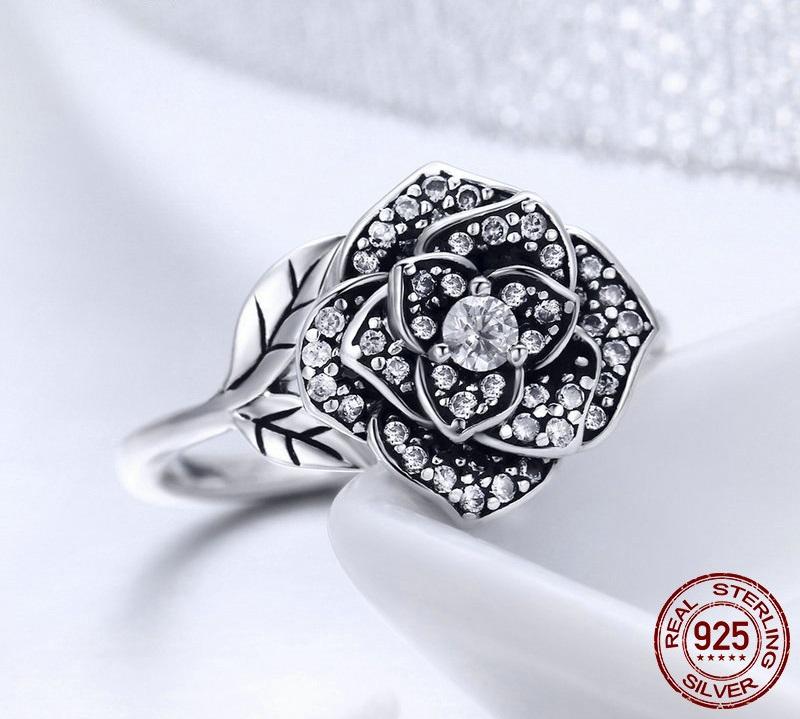 Dazzling Rose Sterling Silver Ring