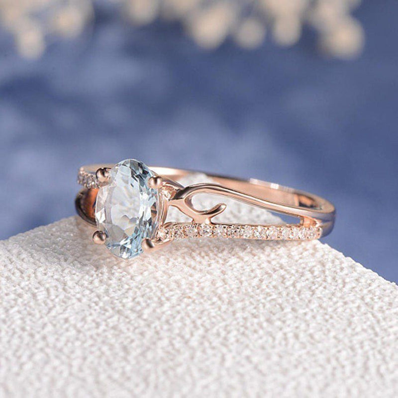 Blue Stone Princess Ring