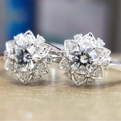 Rhinestone Flower Ring