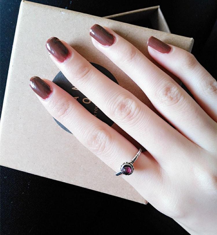 Fiery Red Stone Sterling Silver Ring