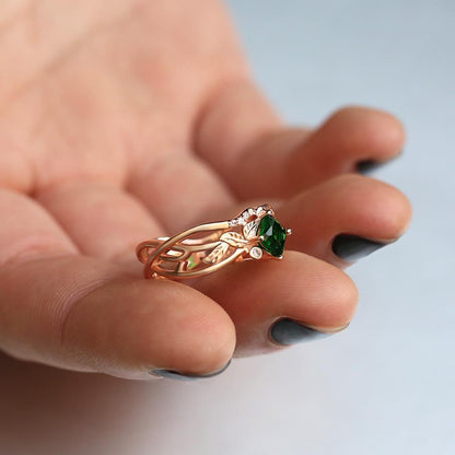 Green Forest Goddess Ring