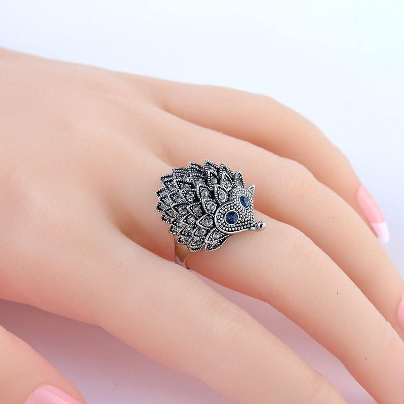 Hedgehog Crystal Ring