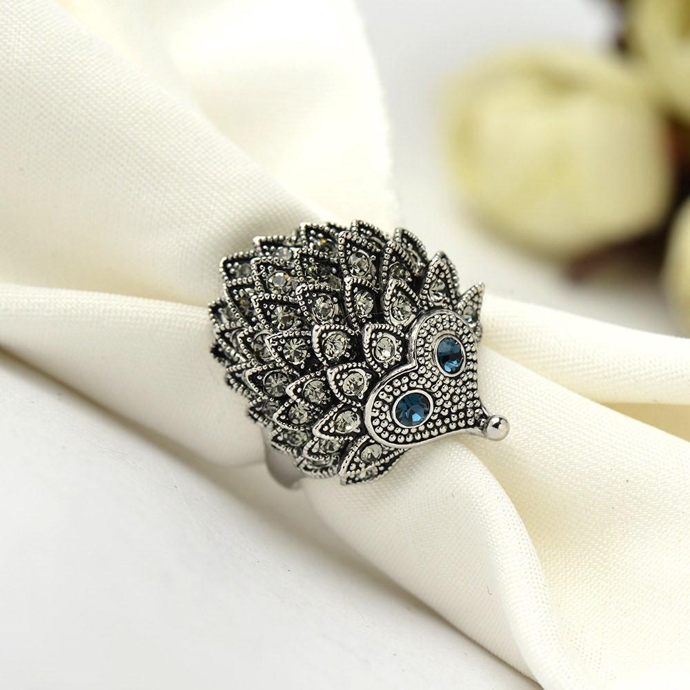 Hedgehog Crystal Ring